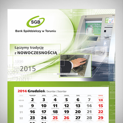 Kalendarz Bank Spółdzielczy w Toruniu 2015